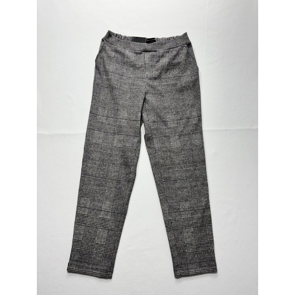 Banana Republic Dress Pants Womens 2 Gray Plaid Hayden Pull On Ponte Ankle Slim